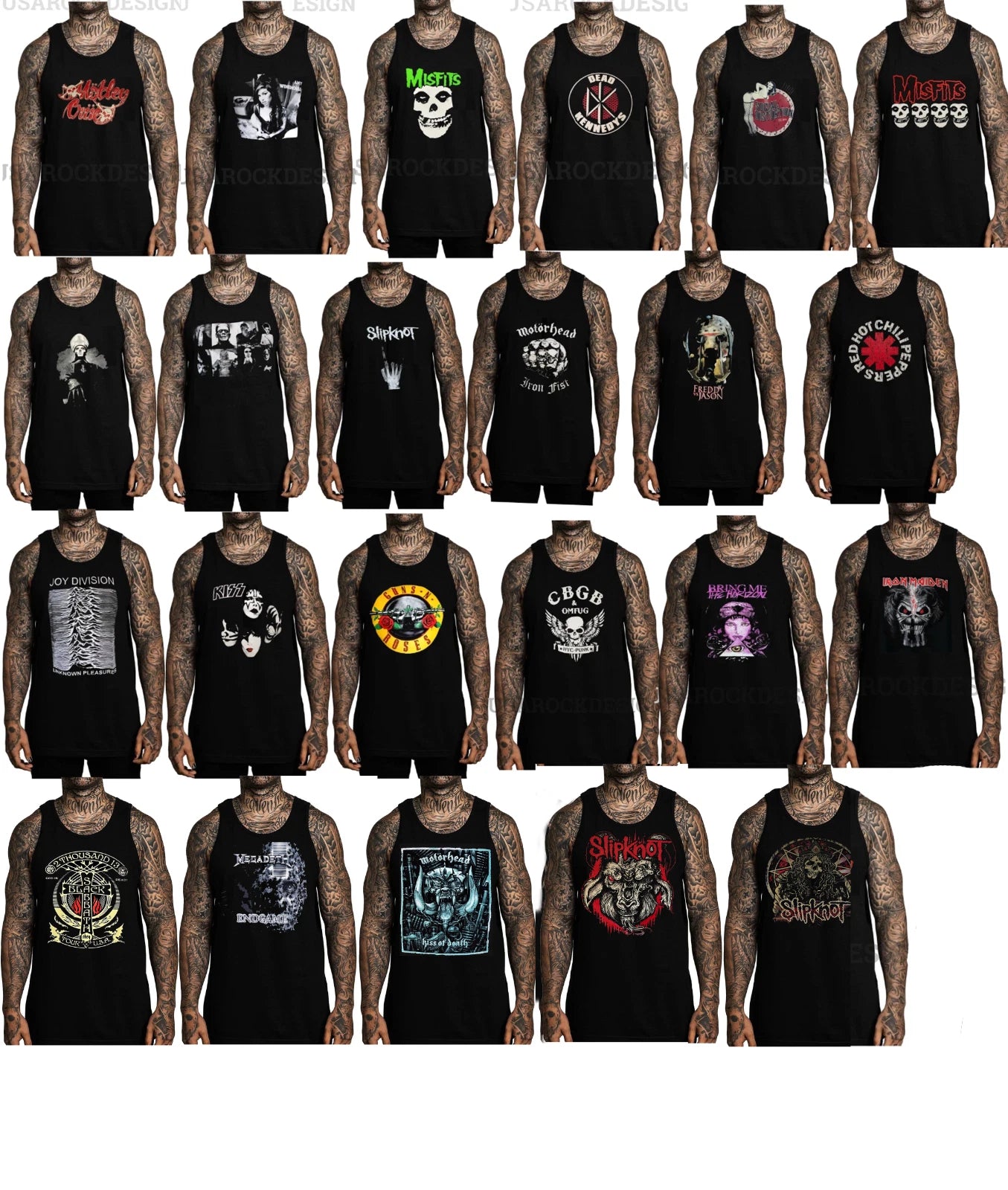 COLLECTION OF CLASSIC PUNK ROCK MEN'S TANK TOP