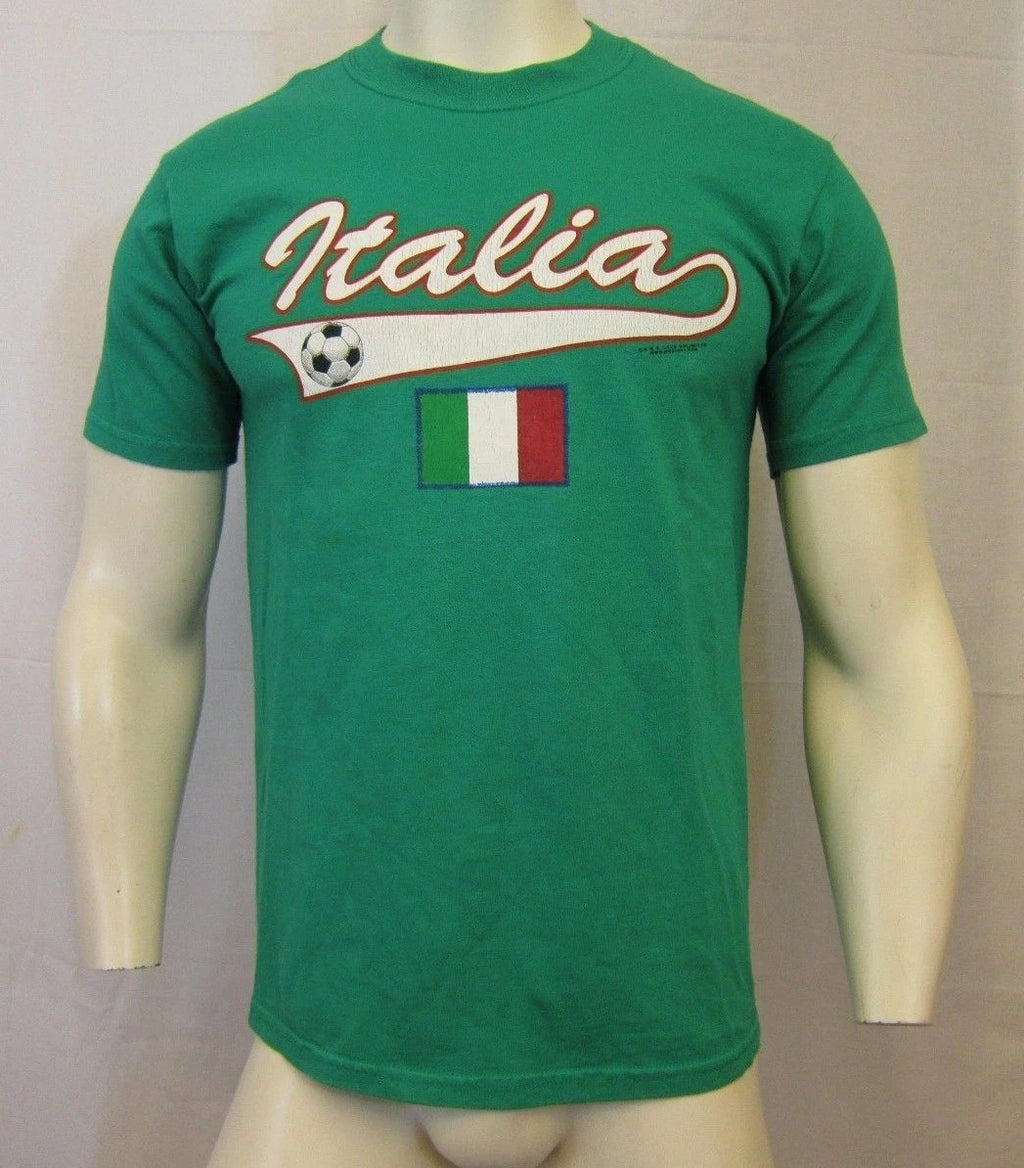 LOVE UNLIMITED ITALIA SOCCER BALL GRAPHIC CREW NECK T-SHIRT SZ SM GREEN