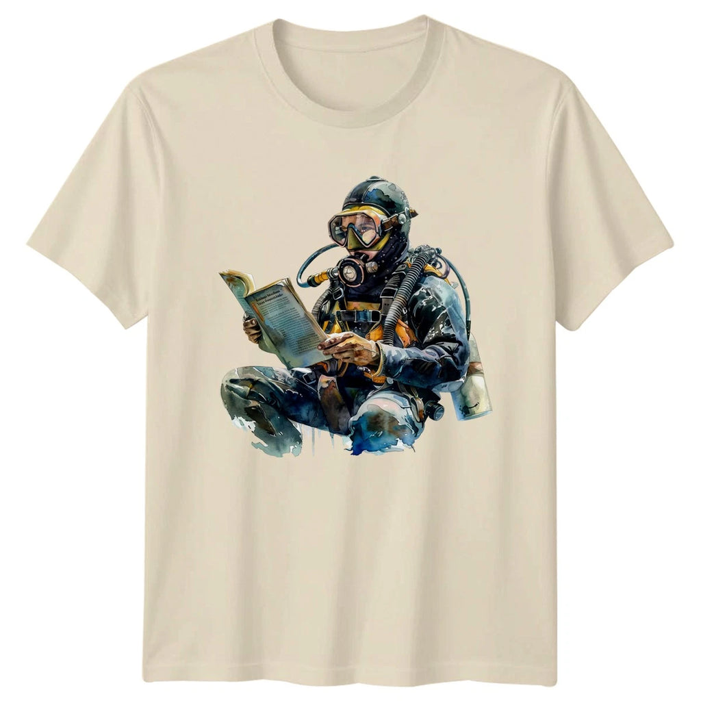 Reading Diver T-Shirt Scuba Diving Humor Birthday Gift For Him And Her