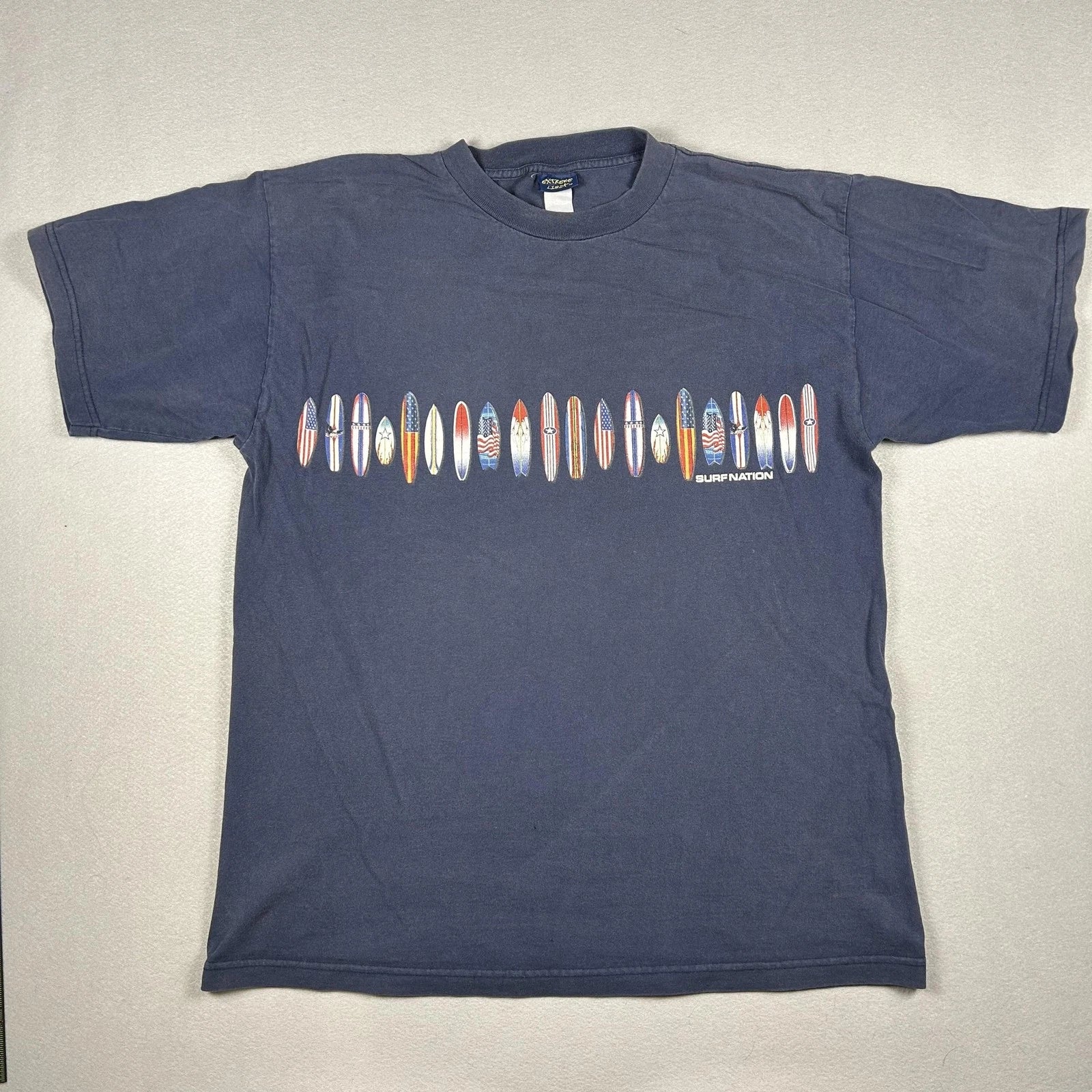 Extreme Limit Shirt Mens Extra Large Blue Surf Nation Surfboards Graphic
