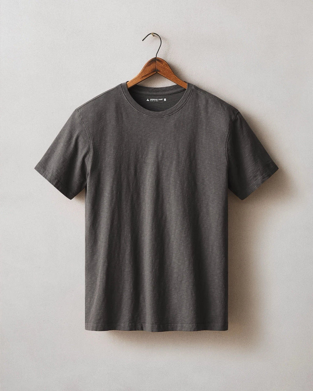 American Giant Gray Premium Slub Crew Neck T Shirt Men’s Large USA Made