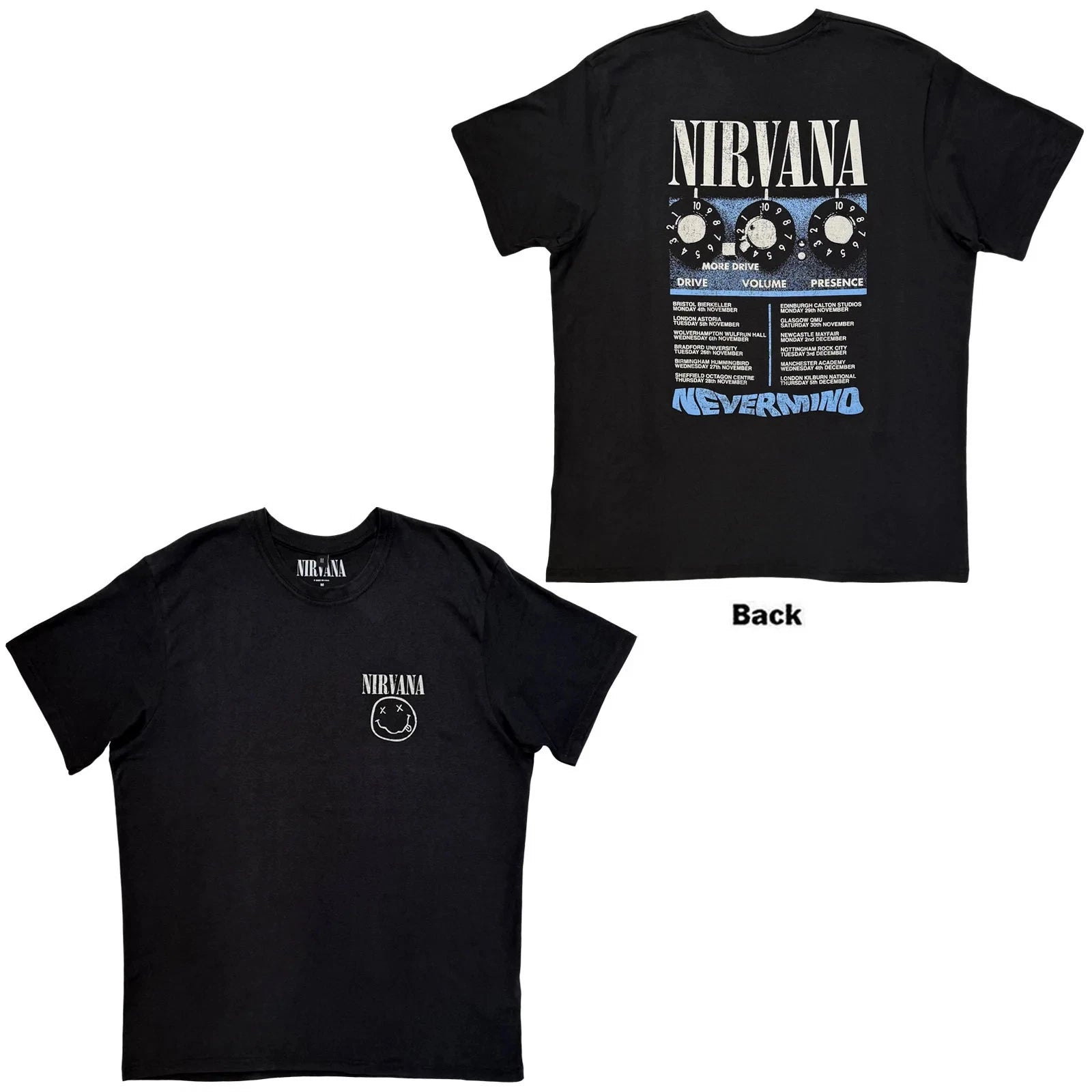 Nirvana  Premium Carbon T-Shirt: More Drive (Black) (Back Print) OFFICIAL NEW
