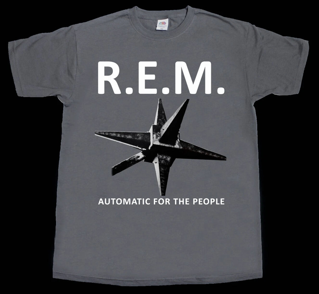 R.E.M. REM AUTOMATIC FOR THE PEOPLE 92 SHORT - LONG SLEEVE NEW GRAY T-SHIRT