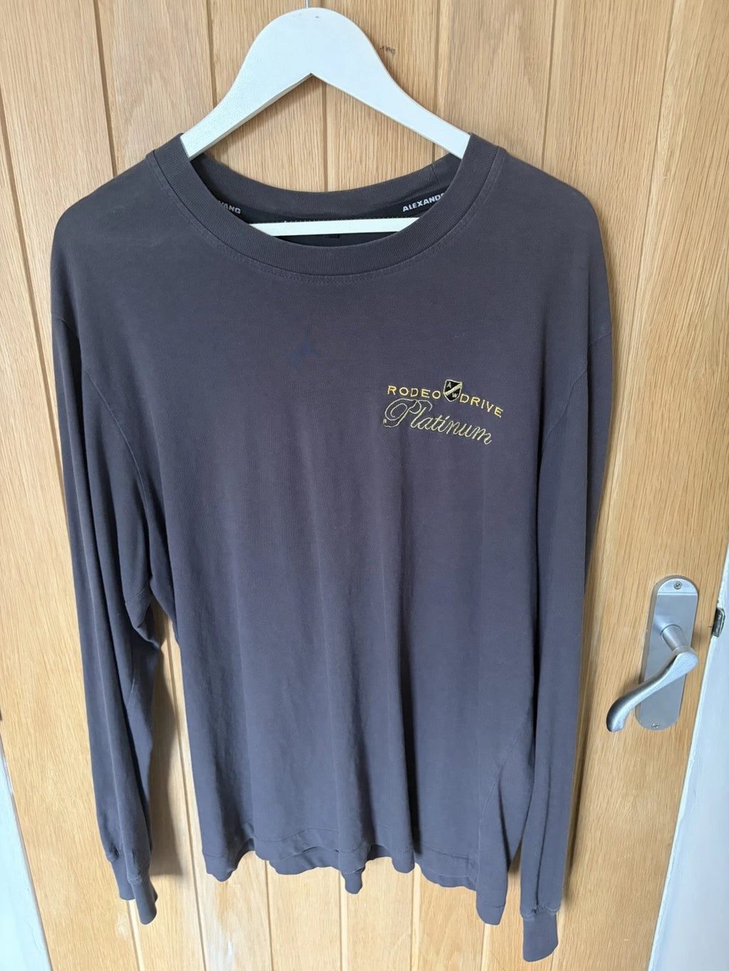 Alexander Wang Private Label Rodeo Drive Platinum Long Sleeve T-Shirt XL Cotton