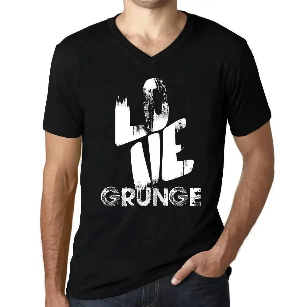 Men's Graphic T-Shirt V Neck Love Grunge Eco-Friendly Limited Edition