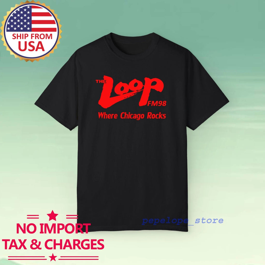The Loop FM 98 Radio Chicago Men's Black Size S-5XL