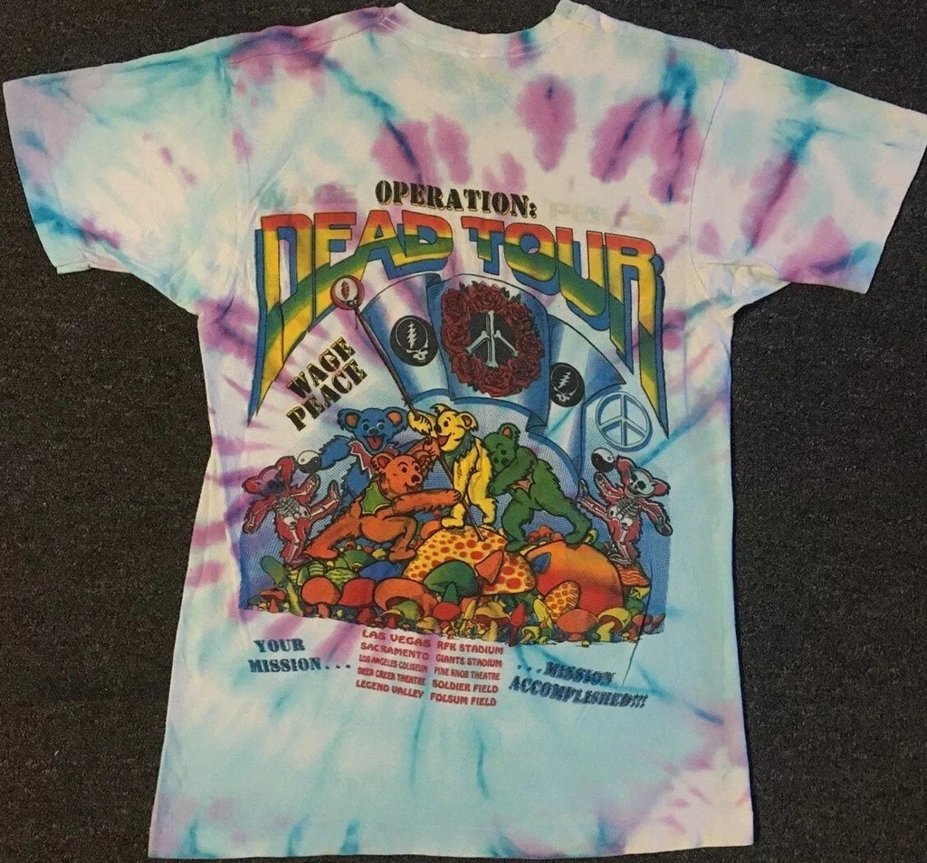 Vtg 90s Grateful Dead Tour Shirt M Desert Storm Concert Jerry Garcia Rock War 80