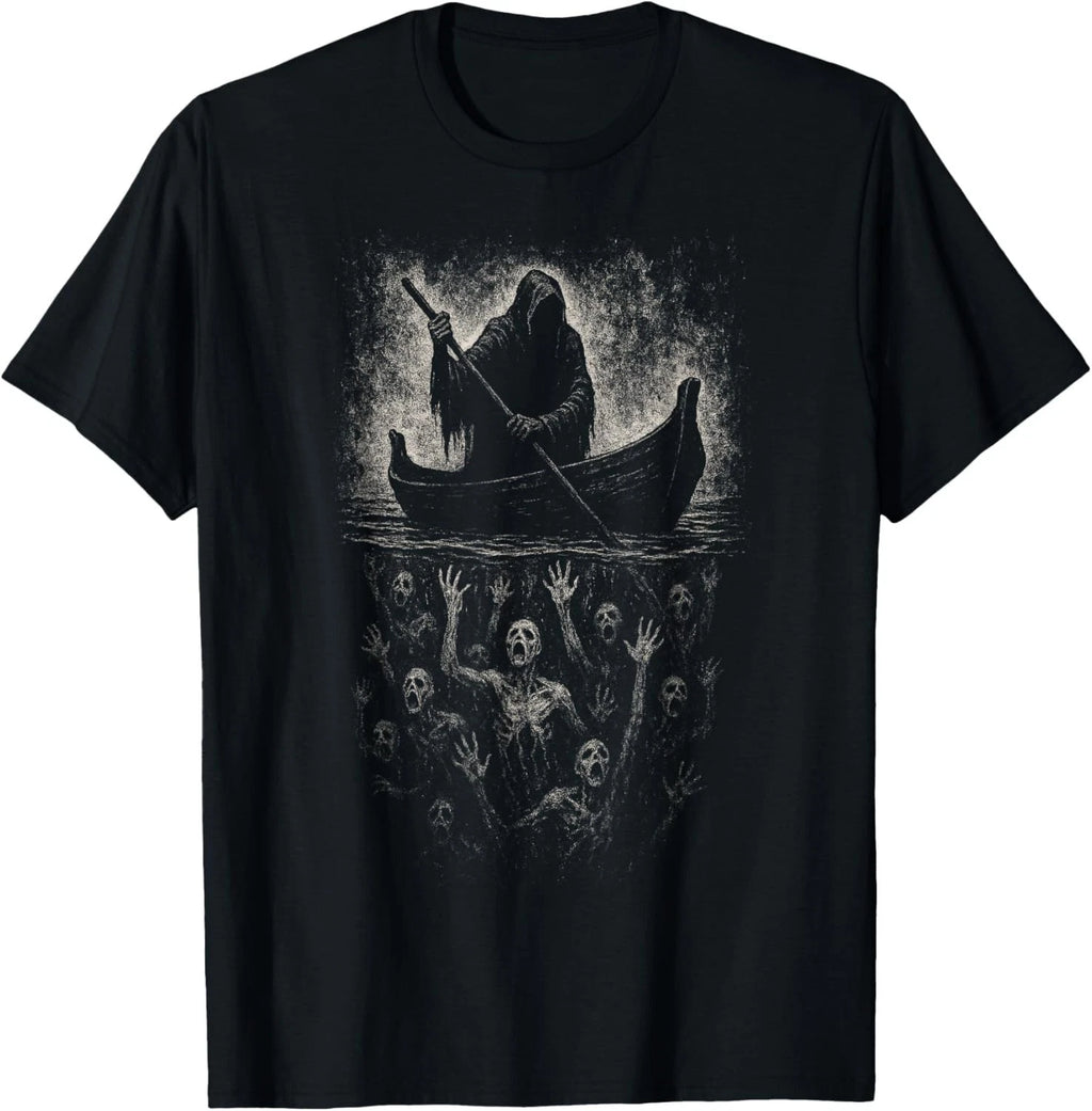 Reaper Horror Goth Charon Hades Underworld Mythology Alt Art Gift Unisex T-Shirt