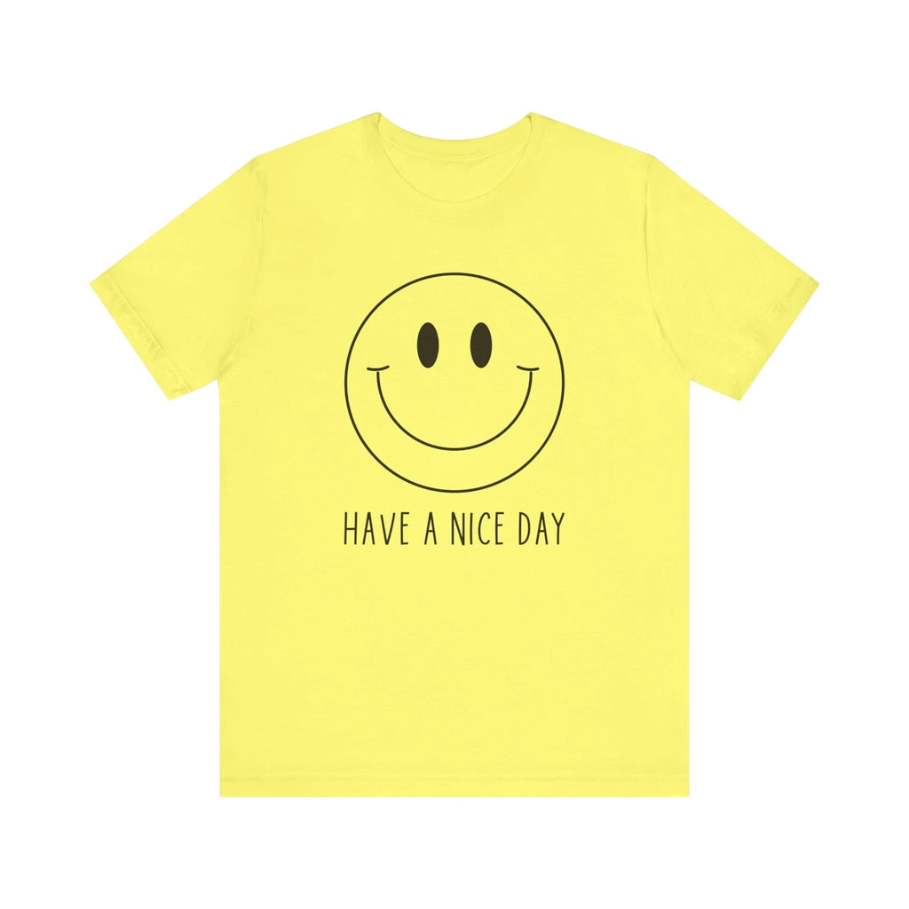Unisex Minimalist Smile Face Have A Nice Day Cute Smiling Happy Face T-Shirt