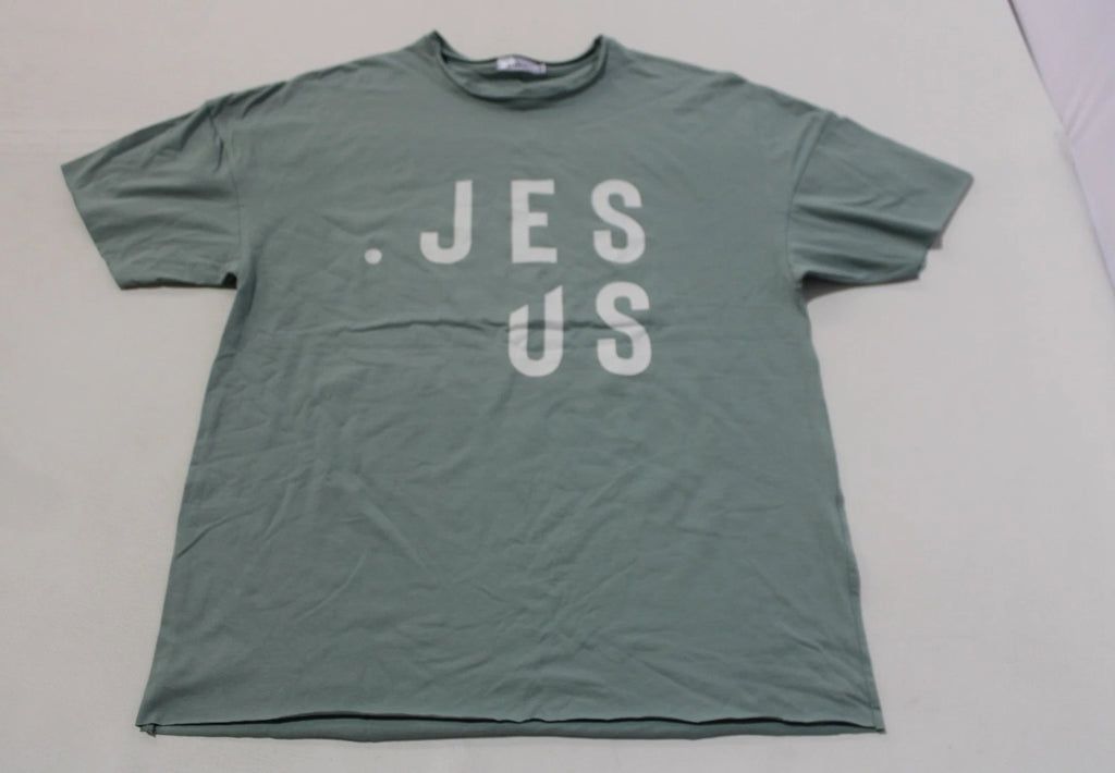 BeHoly Unisex Adult S/S Oversized Great Jesus T-Shirt LV5 Mint Large