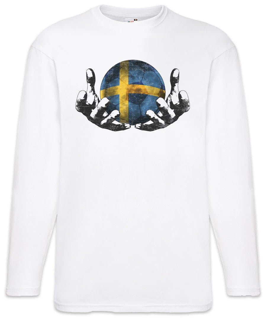 Sweden Football Magic Ball Men Long Sleeve T-Shirt swedish Soccer Flag