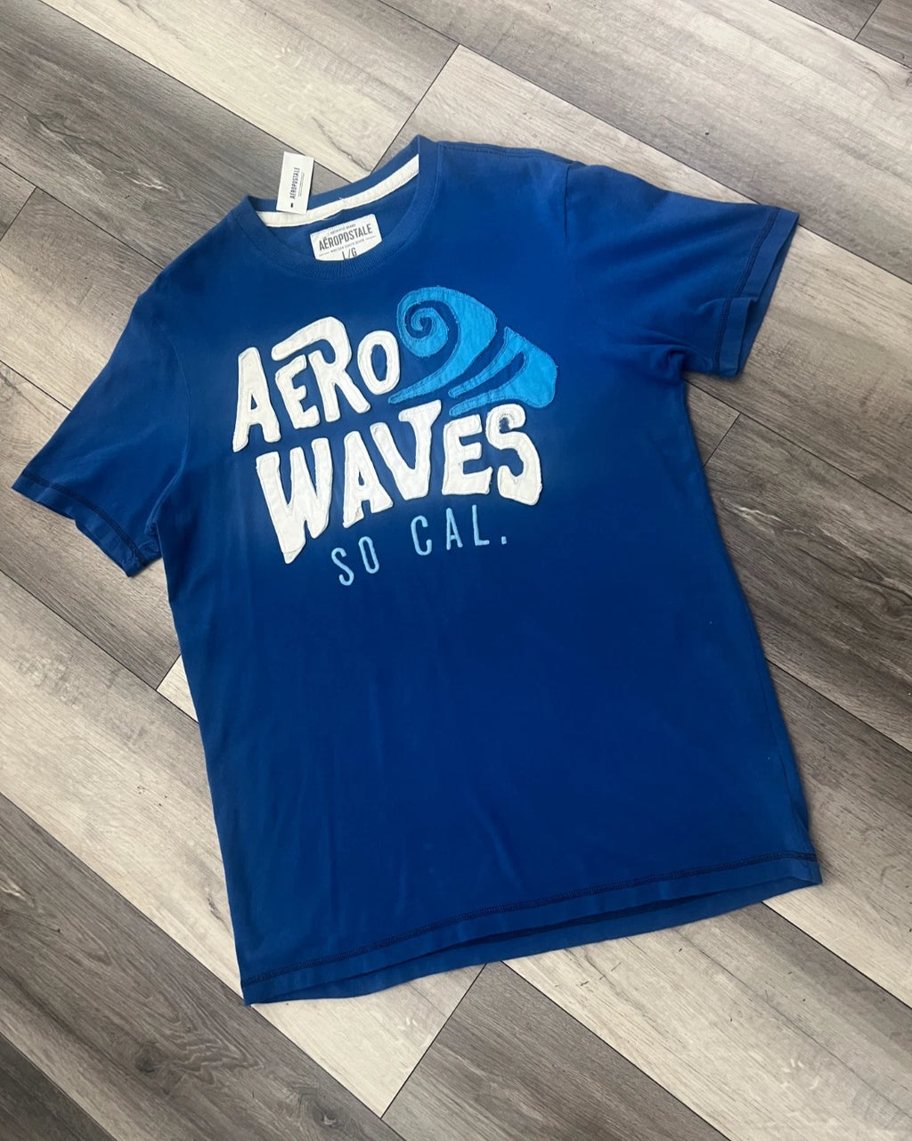 NWT Aeropostale T-shirt Royal Blue with Large Embroidered Logo Men's Size Large