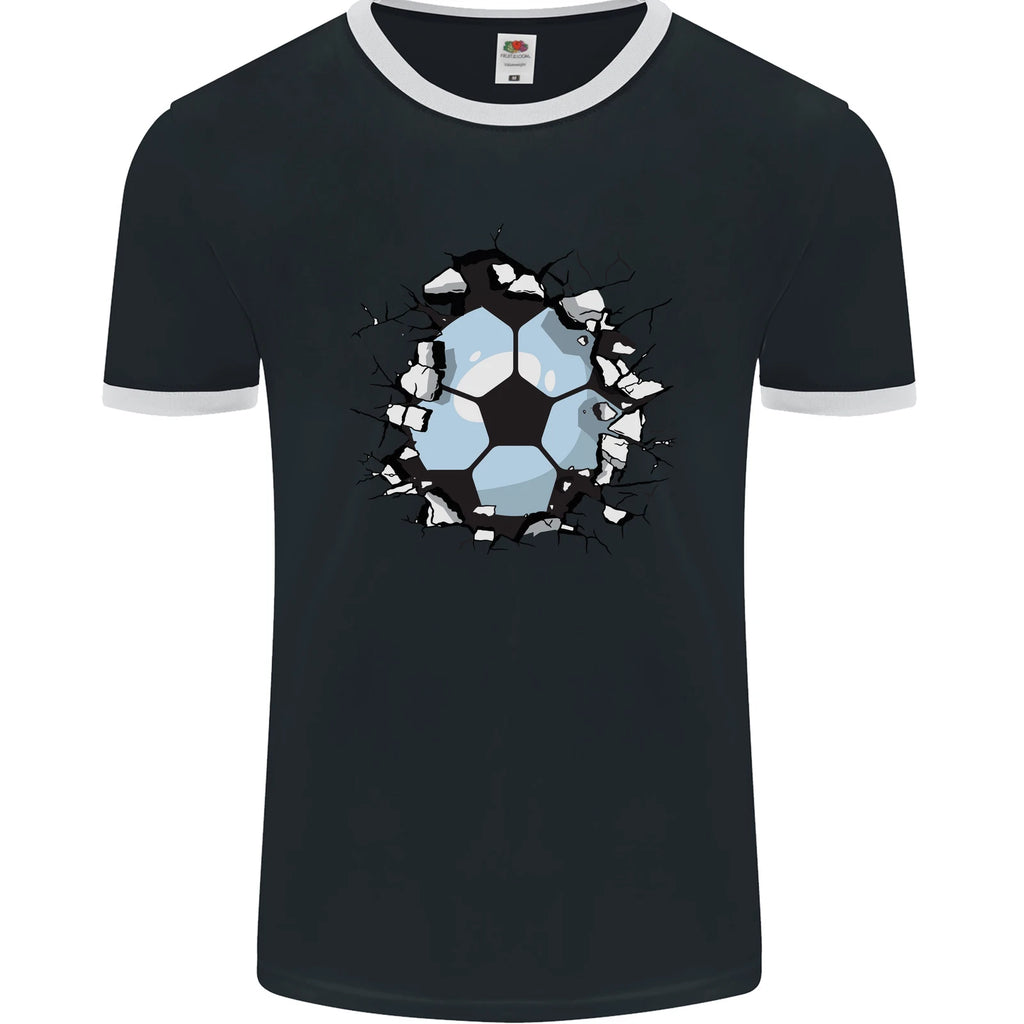 Football Smash Soccer Player Ball Mens Ringer T-Shirt FotL