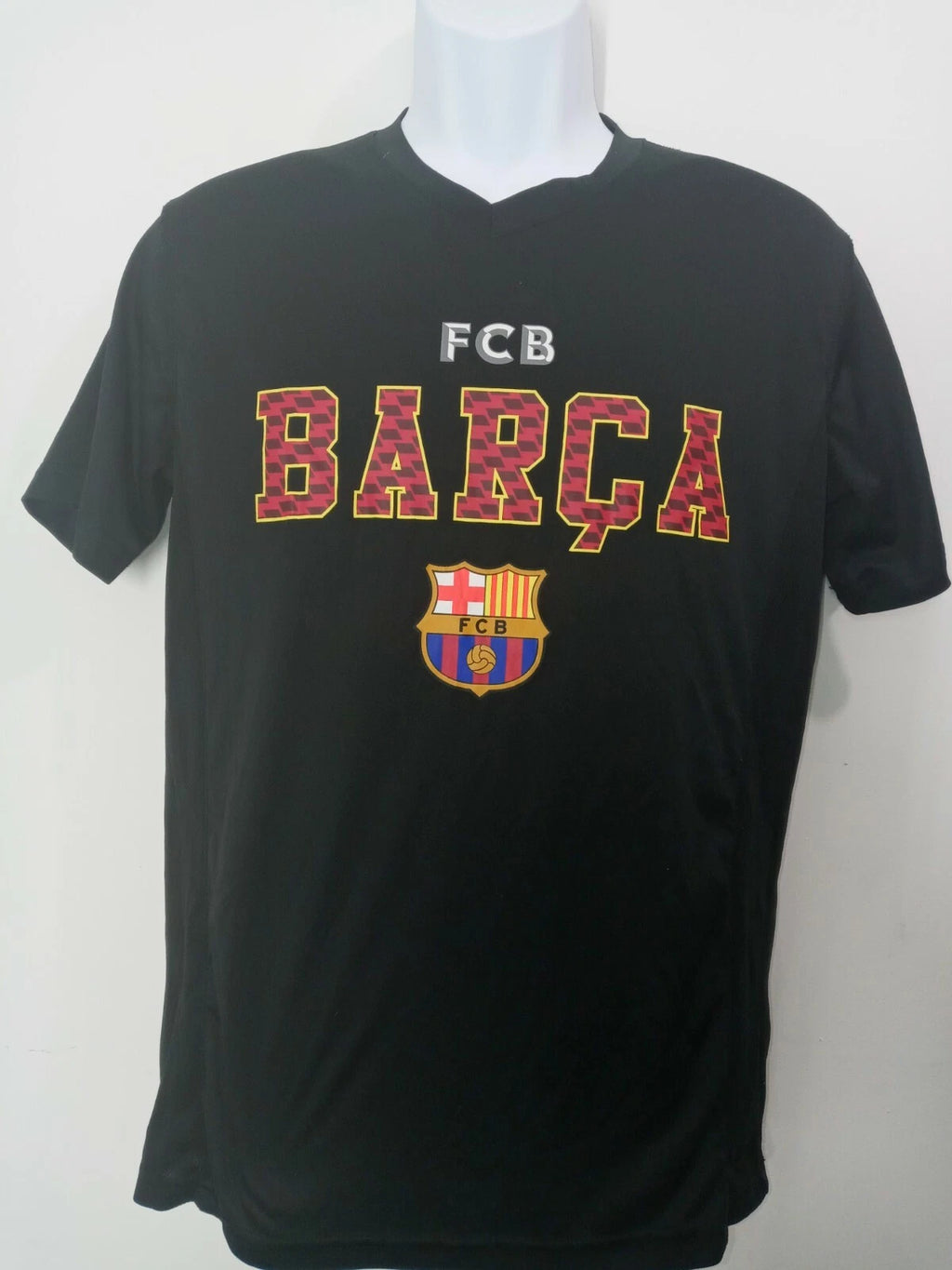 FCB BARCA Short Sleeve Performance Soccer T-Shirt, Black, Small, F/S