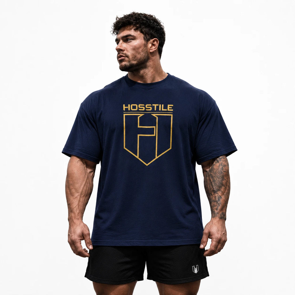Cotton Men's Printed Oversized Tshirt Crew Neck Short Sleeve Gym Training Tee