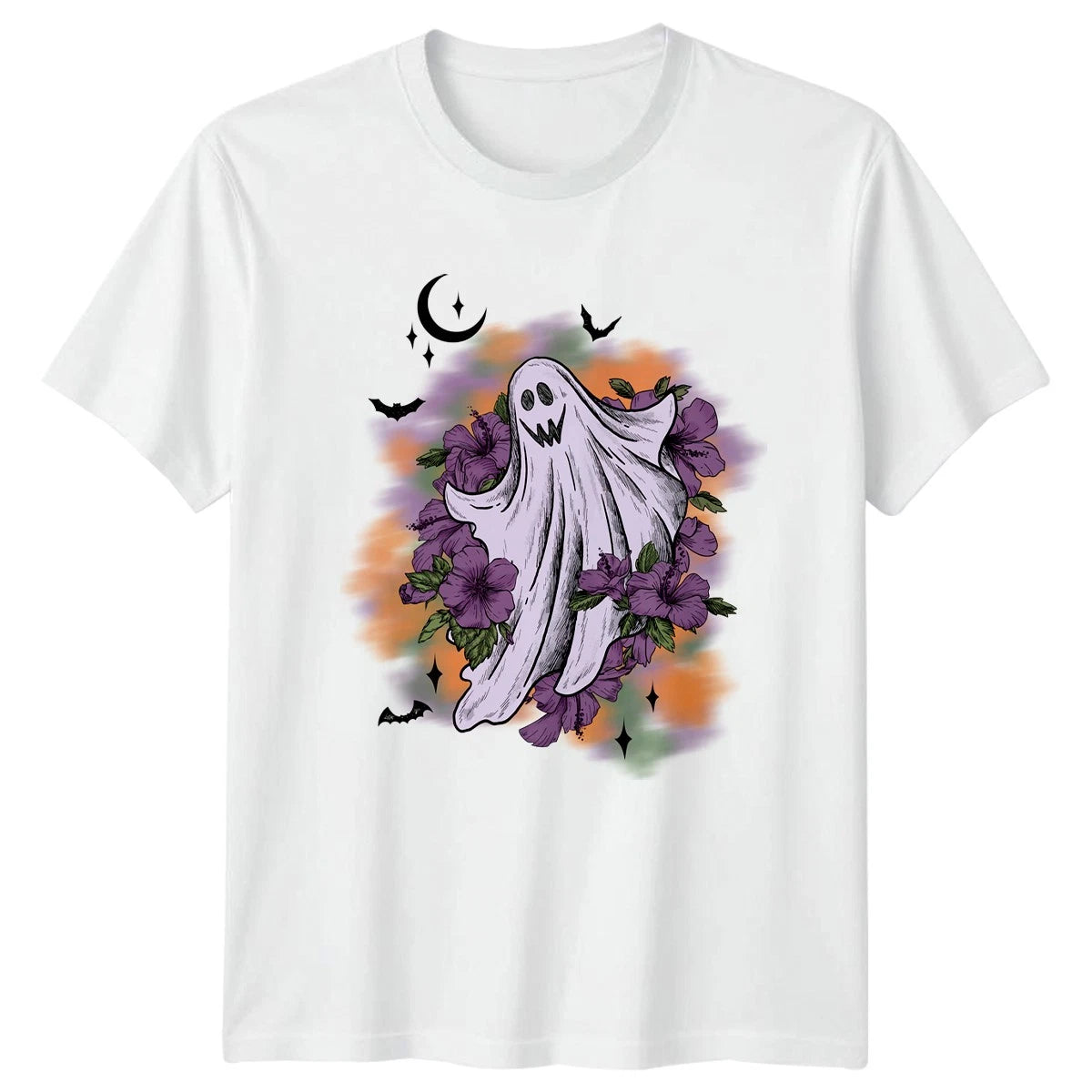 Ghost Floral T-Shirt Halloween Gift For Him And Her