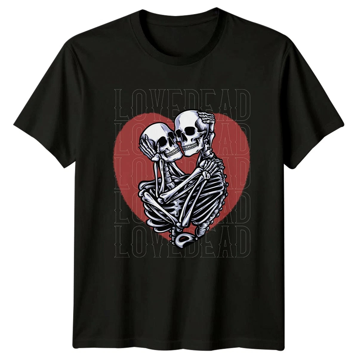 Love Dead T-Shirt Skeleton Art Gothic Valentines Day Gift For Him And Her