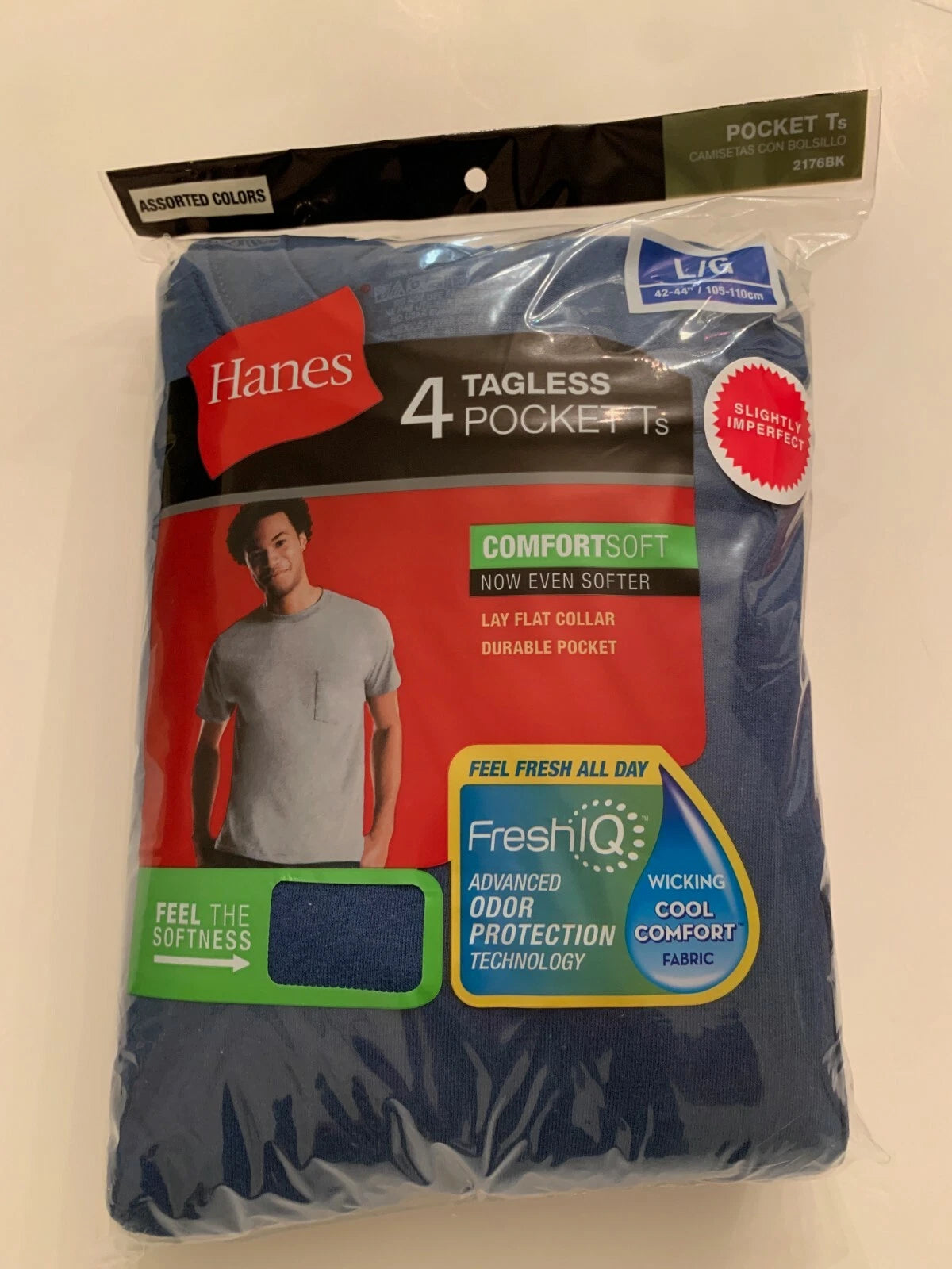 4 pack Hanes Men's Pocket T-Shirt  Crew-neck