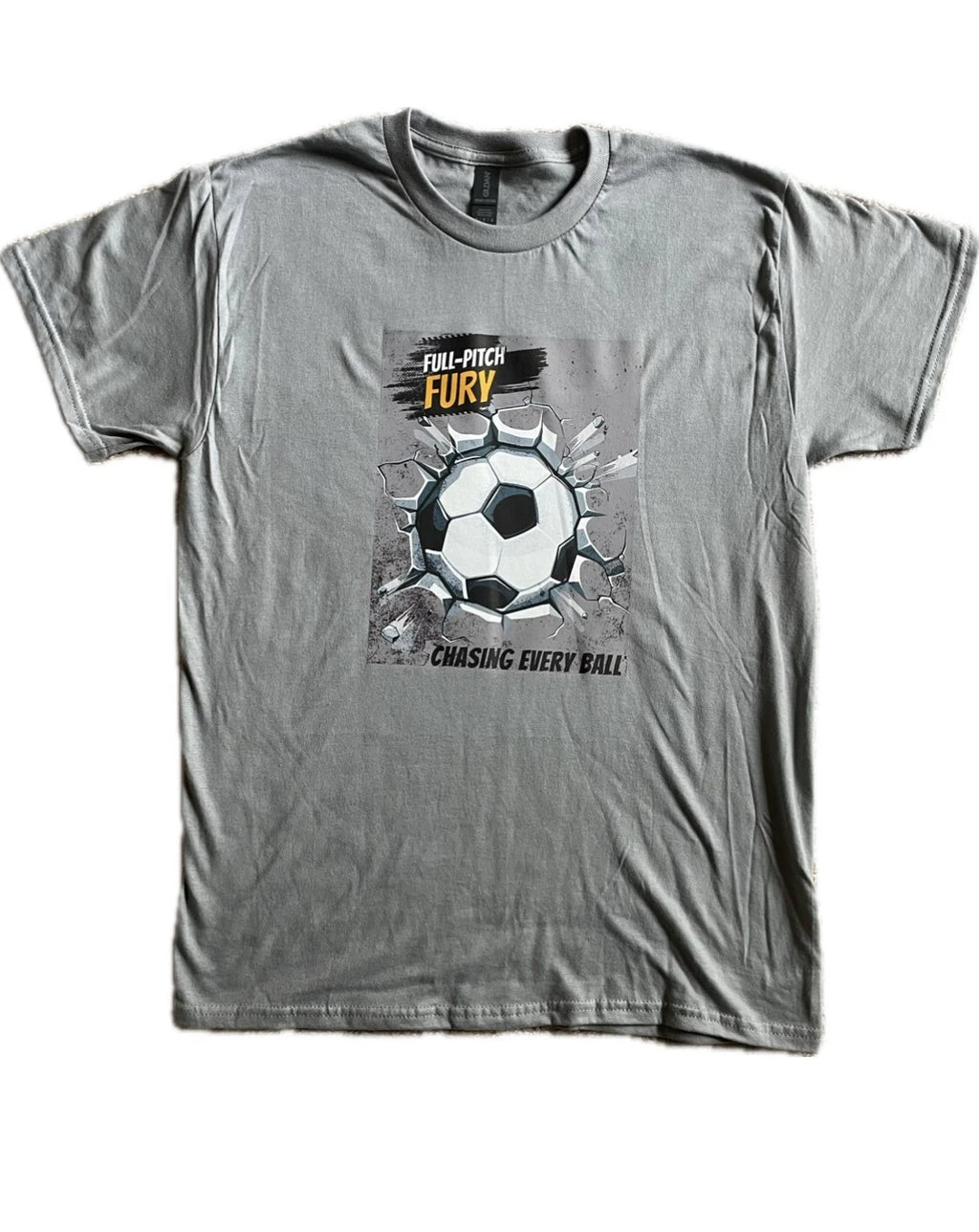 Soccer Ball "Broken Wall" Heavy Cotton Graphic T Shirt • Sizes Small - 2XL