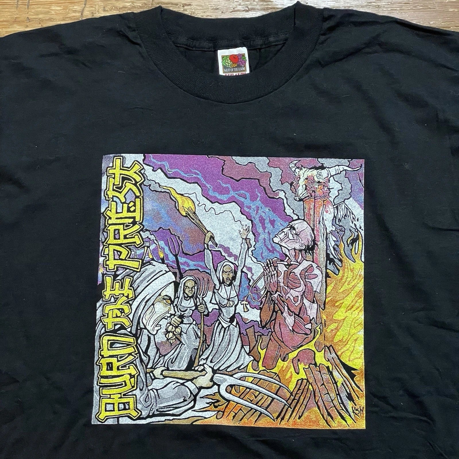 Vintage 90s Burn The Priest Shirt Size XL Band Tour Lamb Of God Metal Hardcore