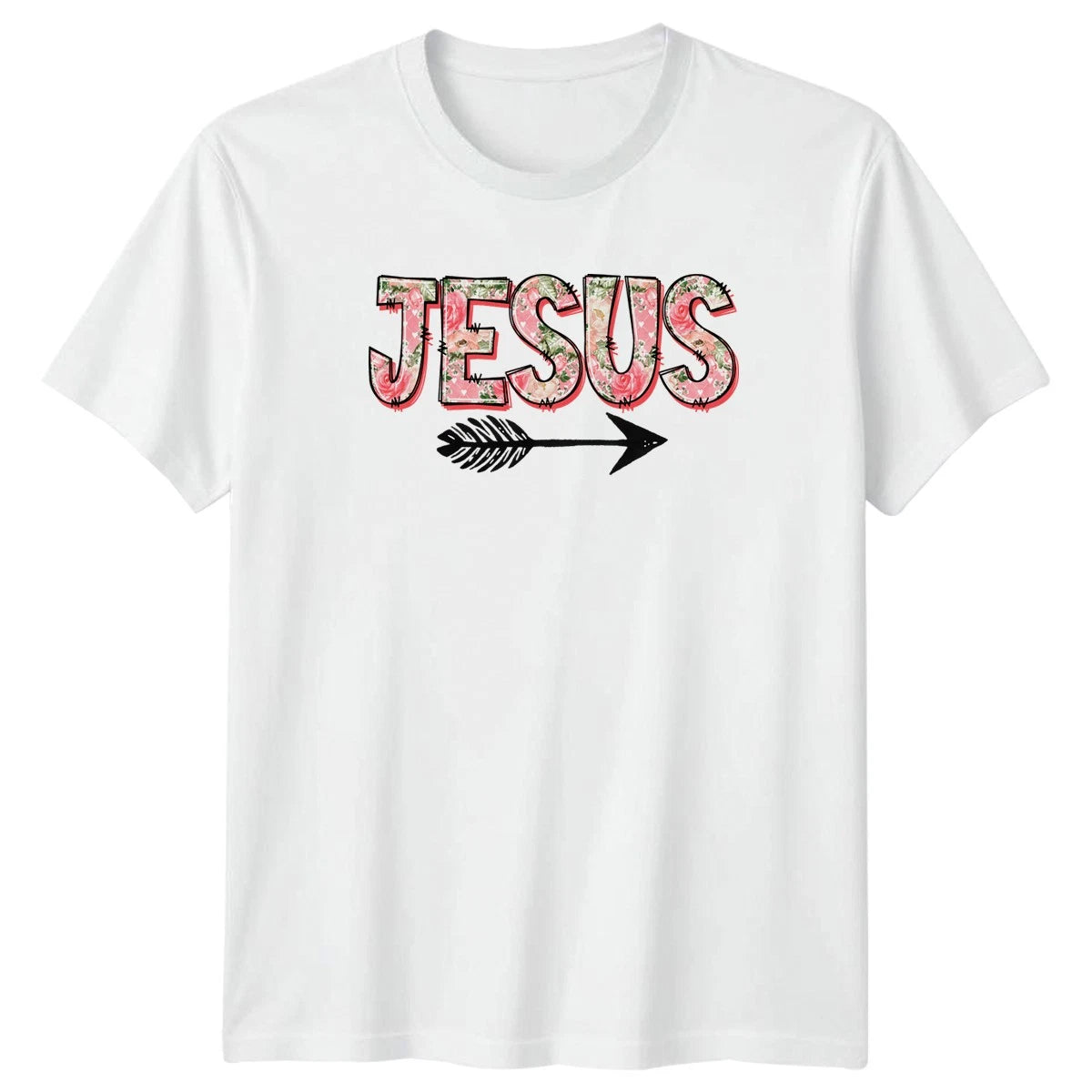 Jesus Womens T-Shirt Floral Boho Christian 2026 Thanksgiving Gift For Her