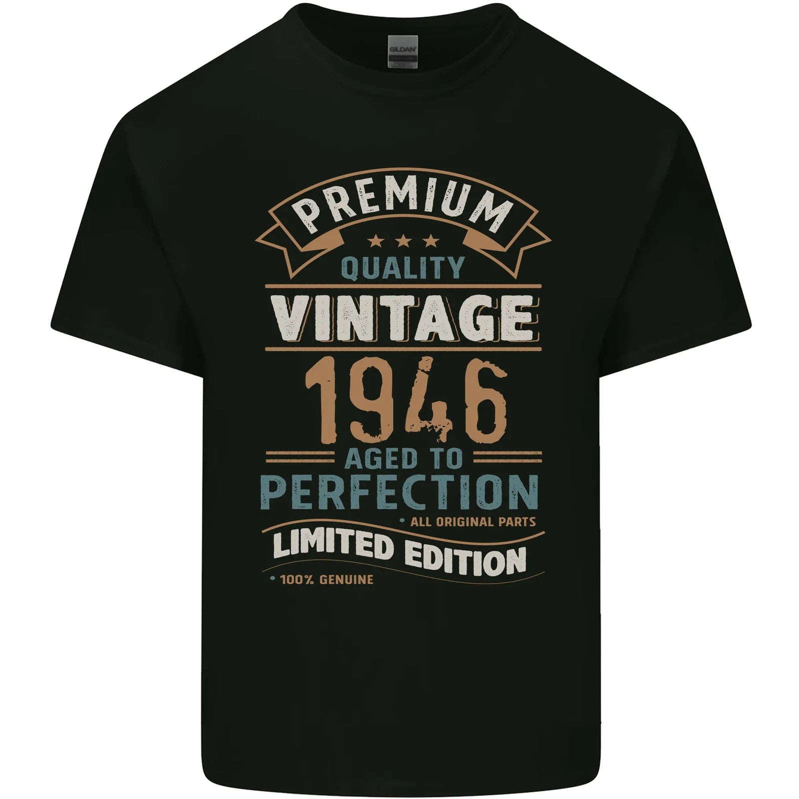 Premium Vintage 80th Birthday 1946 Mens Cotton T-Shirt Tee Top