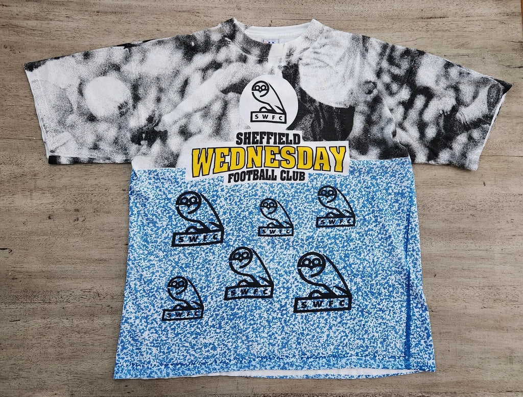 Vintage 90s Sheffield Wednesday Football Club AOP  T-shirt Sz 2XL Soccer Rare