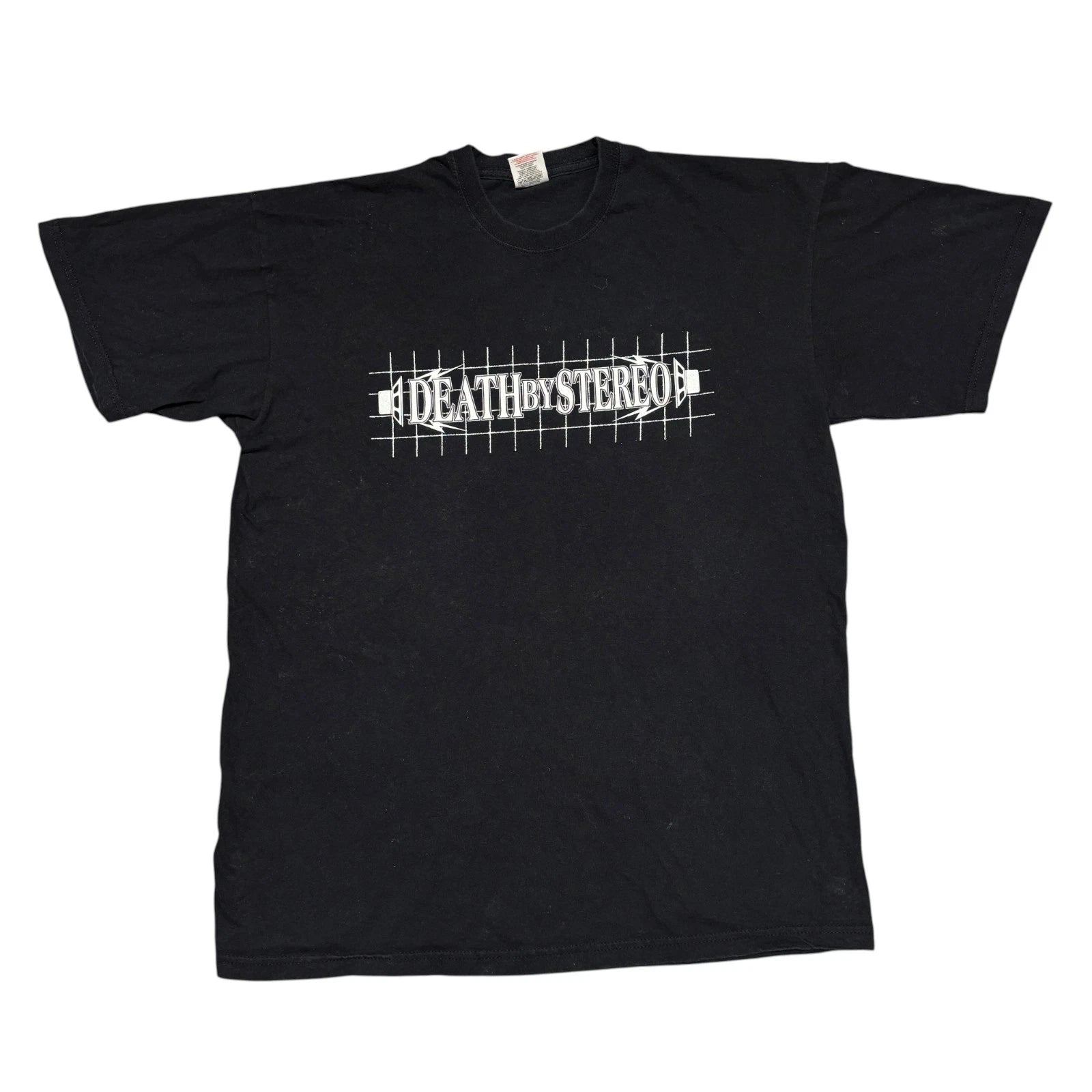 Vintage Death By Stereo Shirt Large Black Hardcore Punk Band Tee Ignite Slapshot