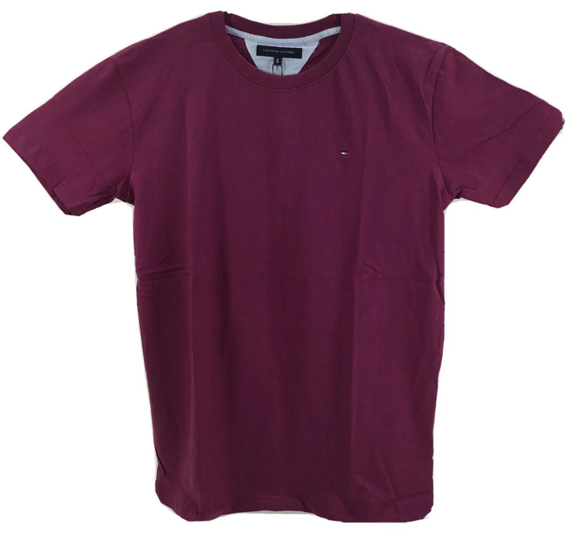 Tommy Hilfiger Men's, Classic Fit Crew Neck Flag Cotton T-Shirt, Purple, XL