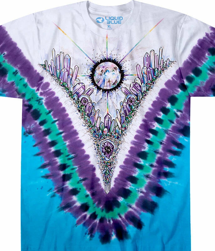 Crystal Gem Stone Tie Dye T-Shirt L-2XL Hippie Psychedelic Grateful Dead Prism