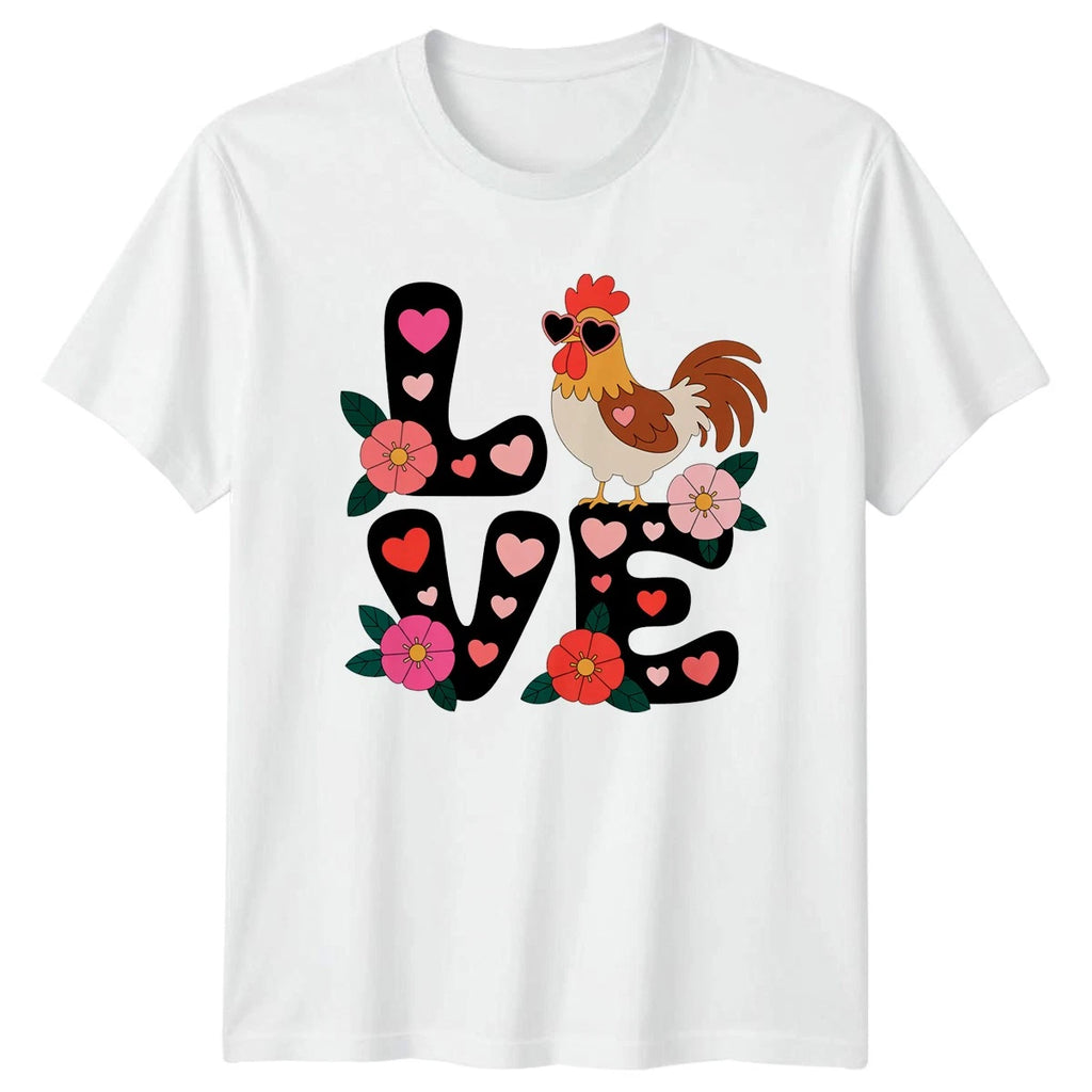 Love T-Shirt Chicken Romance Valentines Day Gift For Him And Her