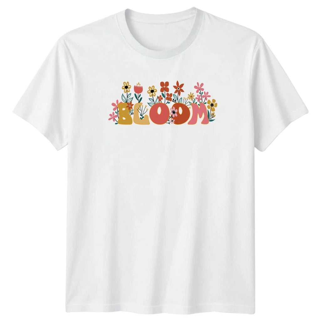 Bloom Womens T-Shirt Retro Floral Nature 2026 Birthday Gift For Her