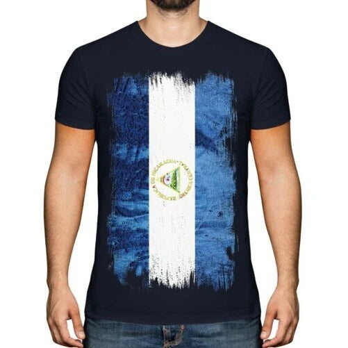 NICARAGUA GRUNGE FLAG MENS T-SHIRT TEE TOP NICARAGUAN SHIRT FOOTBALL JERSEY GIFT