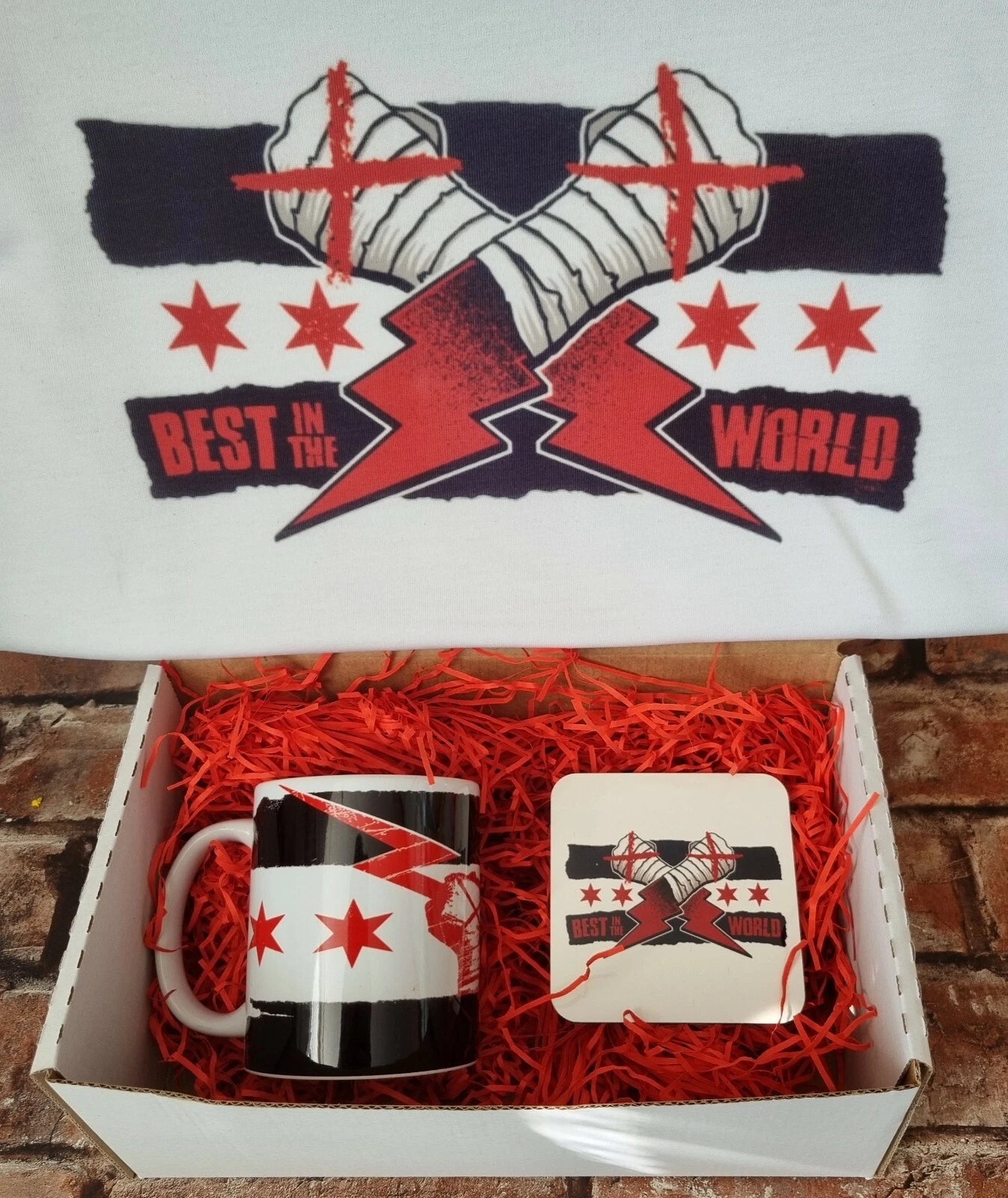 unofficial Cm Punk T Shirt Mug Cup & Coaster Wrestling Gift best in the world