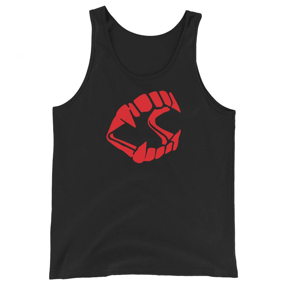 Red Novelty Vampire Fangs Toy Dracula Teeth Men's Tank Top Shirt