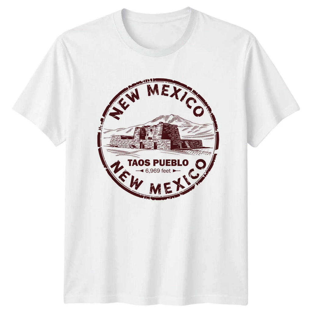 Taos Pueblo New Mexico Landmarks Mens T-Shirt Ladies Tee Graphic Top