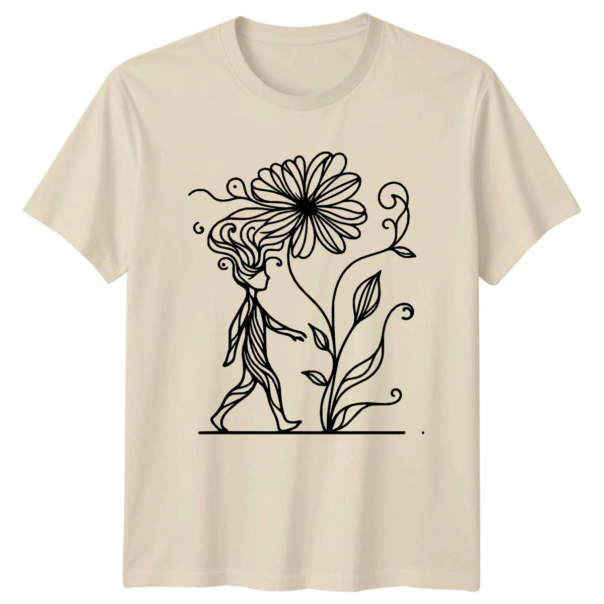 Walking Nature Girl Womens T-Shirt Boho Nature Birthday Gift For Her