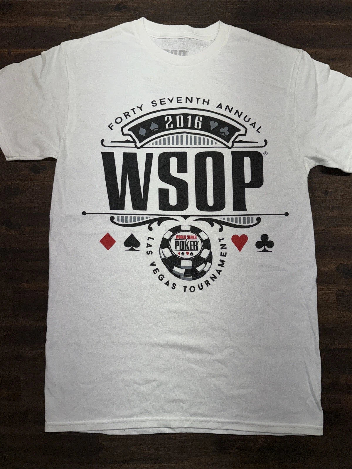WSOP 47th Annual World Series of Poker Shirt 2016 Vegas Graphic Tee Small NWOT
