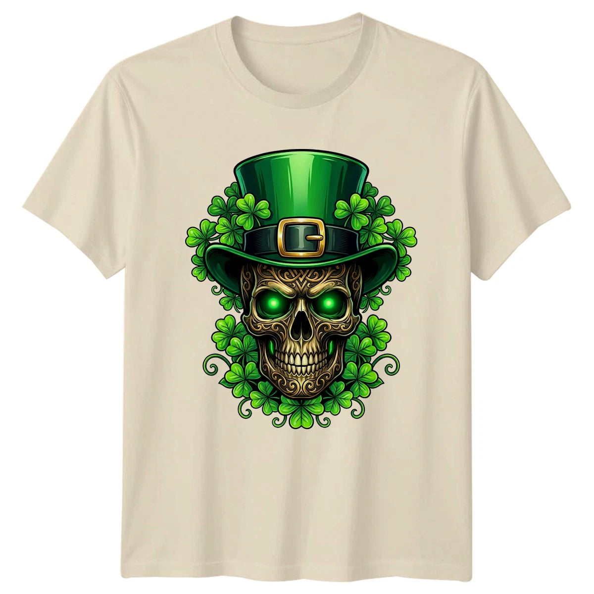 Celtic Skull With Glowing Green T-Shirt Irish Gothic