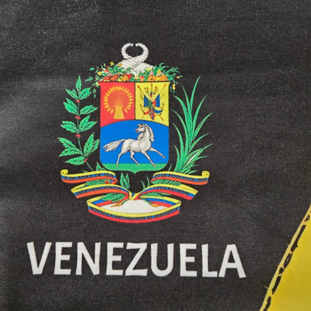Venezuela Flag Coat of Arms T-Shirt Mens XL Black Graphic Soccer Jersey Style