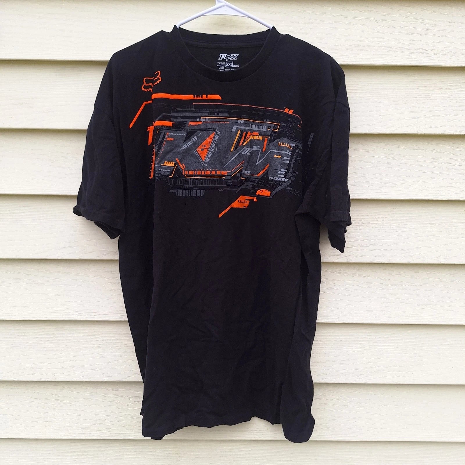 Vtg Y2K FOX Racing x KTM Mens XXL Black T Shirt Preppy Jesse Pinkman Grunge