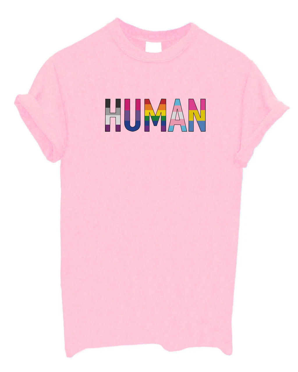 HUMAN printed T-Shirt Top Be Kind Tshirt Tee Shirt LGBT PRIDE RAINBOW