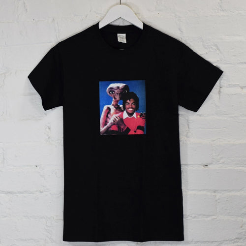 Actual Fact Michael Jackson & ET The Extra Terrestrial Sci fi MJ Black Tee