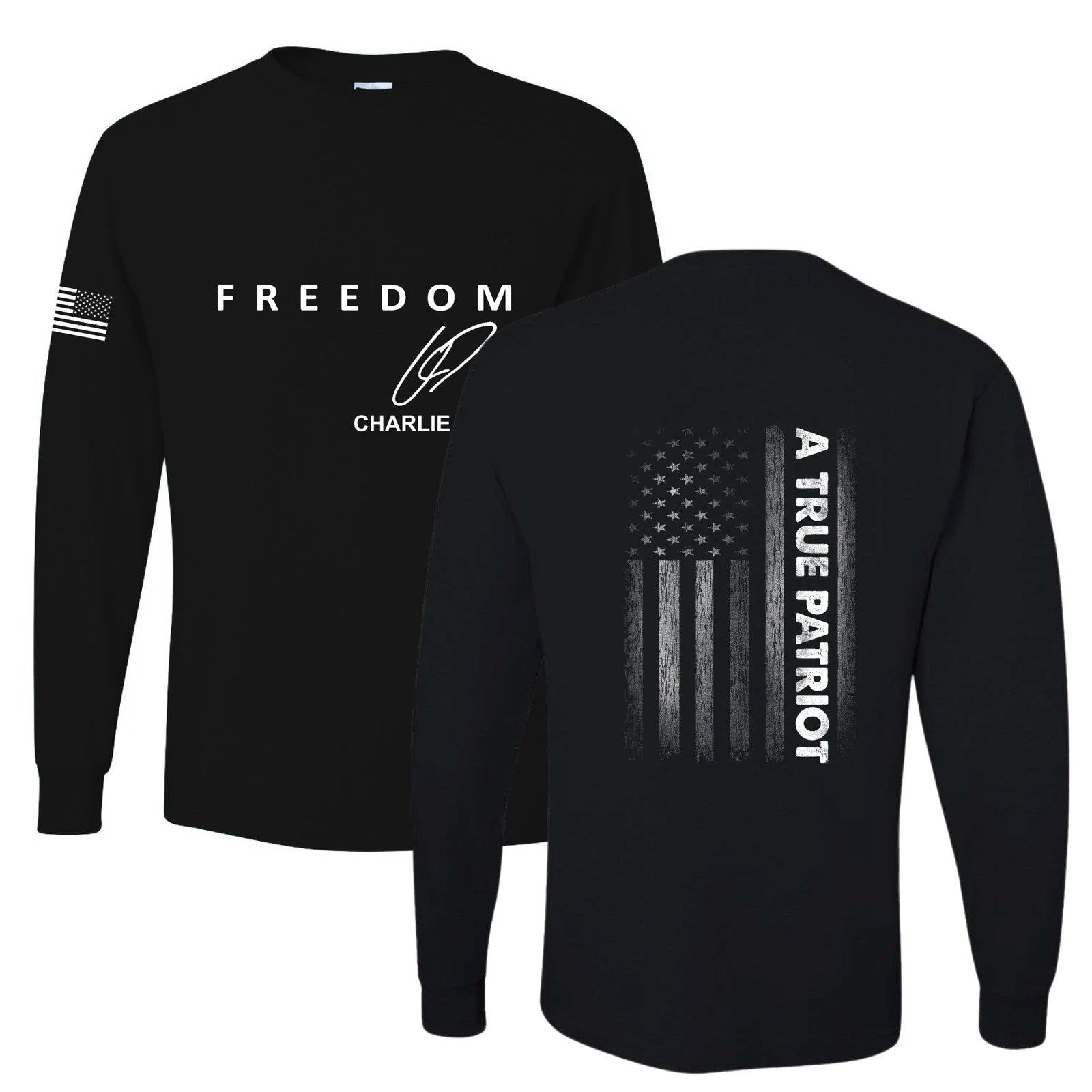 Charlie Kirk A True Patriot Mens Long Sleeve Shirt