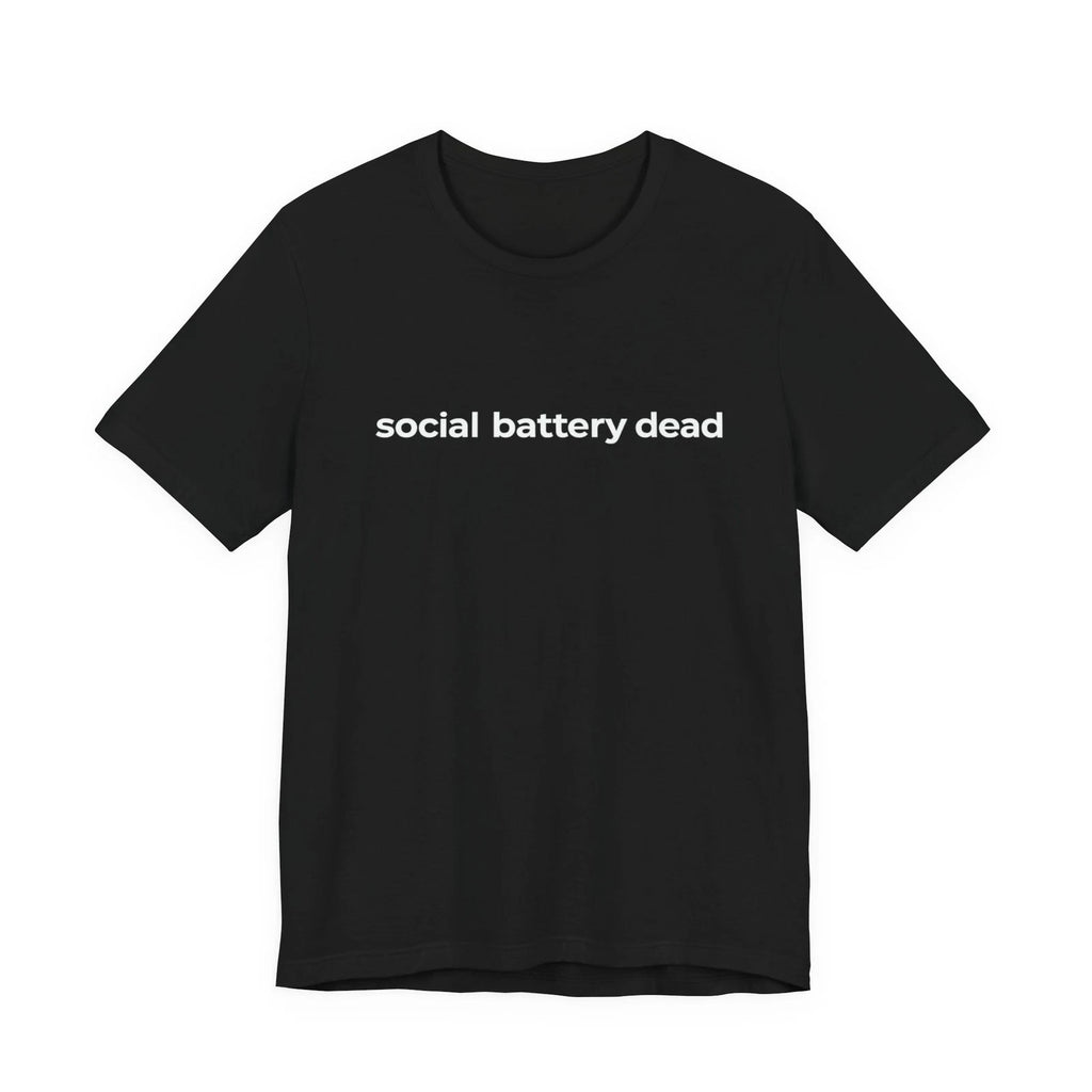 Minimalist Shirt Social Battery Dead Funny Introvert Aesthetic Tee