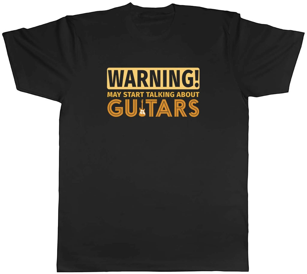 Warning Guitars Mens T-Shirt Guitarist Musician Rock Band Song Unisex Tee Gift