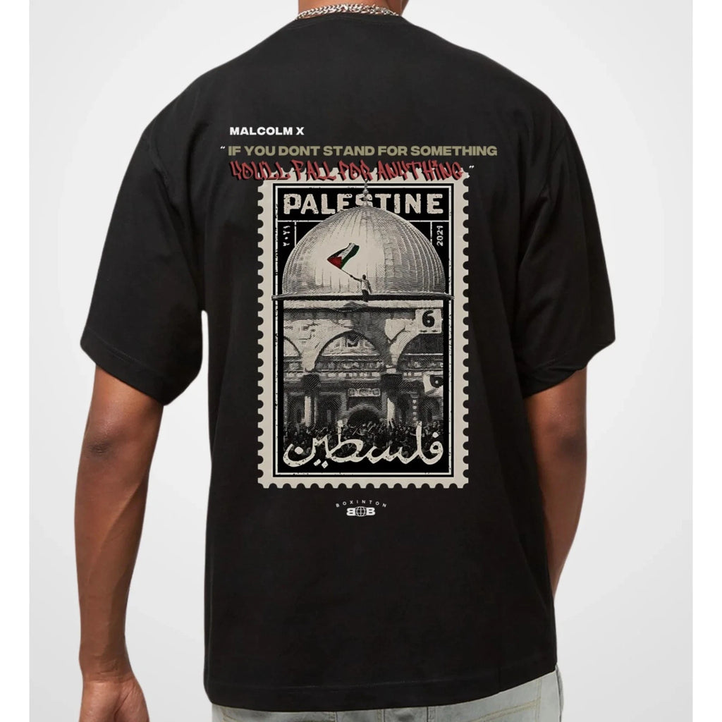 Malcom X Palestine Cotton T-Shirt Oversized Unisex Graphic Tee