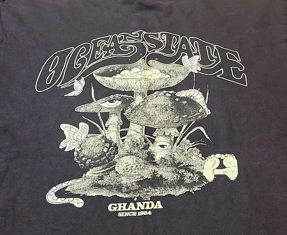Ghanda Oceanstate Tee Small Y2K Boho Australia Casual Streetwear Nature