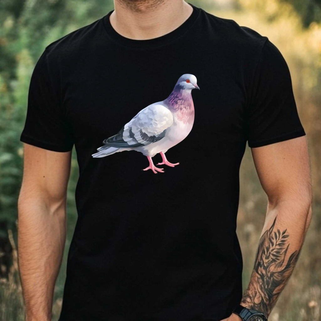 Mens Watercolour Bird Print Cotton T-Shirt Size XS to 5XL