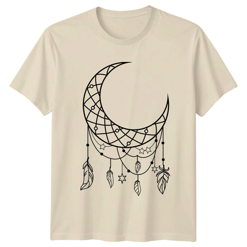 Crescent Moon Dreamcatcher T-Shirt Boho Spirituality Gift For Him And Her